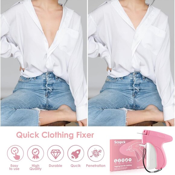 Open Boxed Missing Accessories- Handheld Stitch Tag Gun Quick Tagging Gun(Pink) - Picture 5 of 6